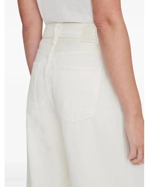 Anine Bing White High-Rise Straight Jeans