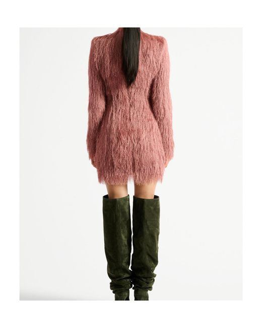 Balmain Pink Fringe Mini Dress