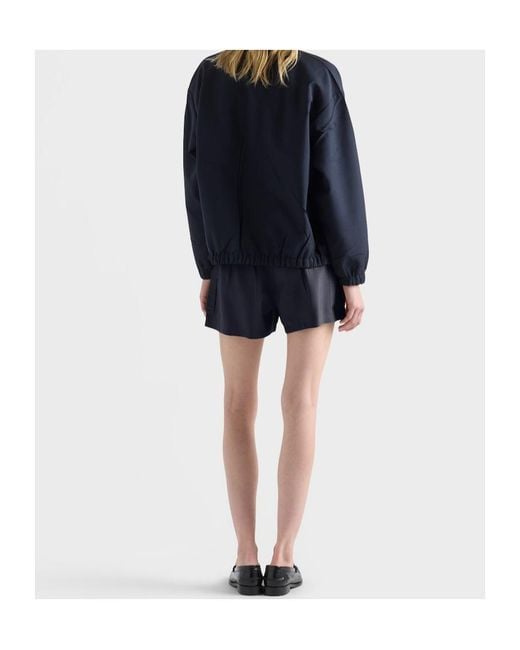 Prada Blue Mohair-Wool Blouson Jacket