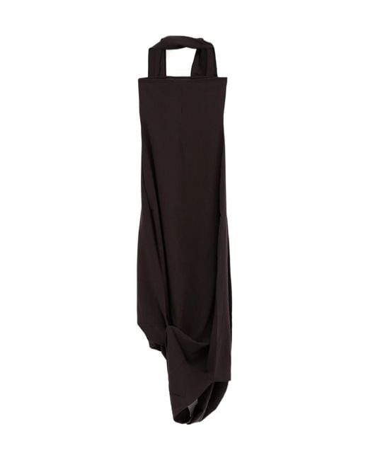 Paloma Wool Black Draped Midi Dress