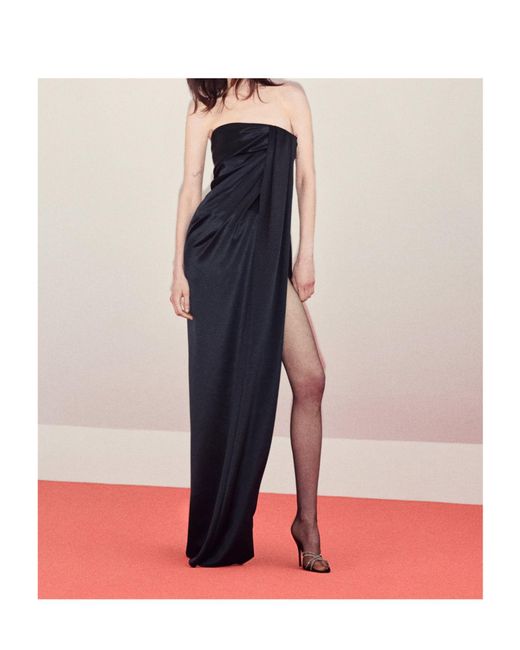 Saint Laurent Black Strapless Dress