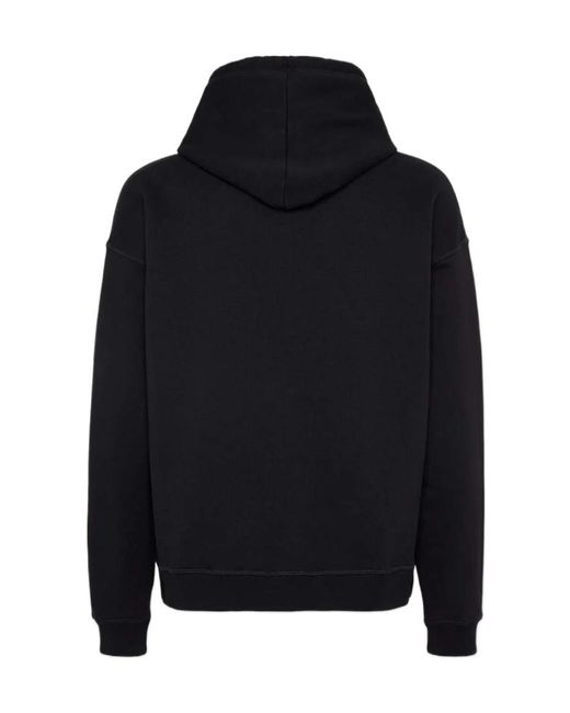 DSquared² Black Logo-Printed Drawstring Hoodie for men