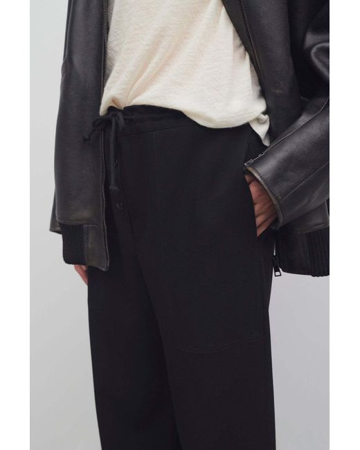 The Row Black High Waist Drawstring Pants