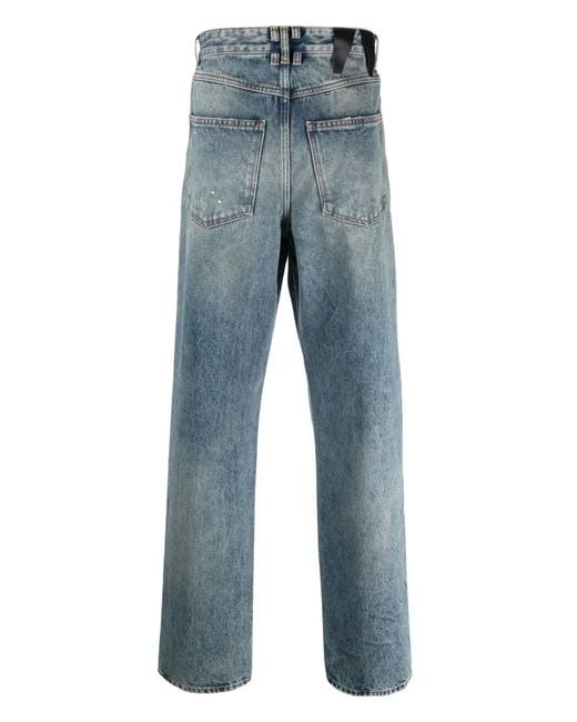 DARKPARK Blue Logo-Patch Straight-Leg Jeans for men