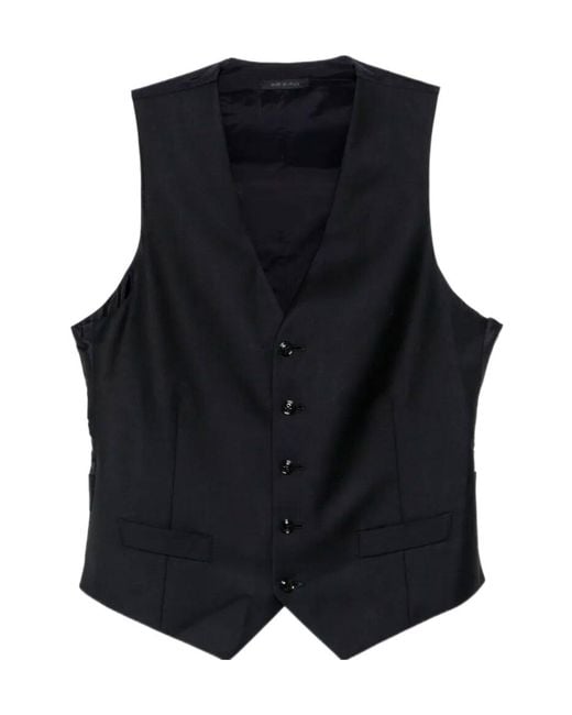 Giorgio Armani Black V-Neck Waistcoat for men