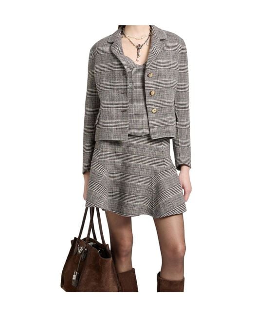 Ermanno Scervino Gray Short Single-Breasted Jacket