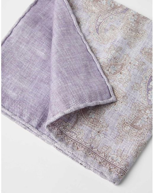 Brunello Cucinelli Gray Double Face Pocket Square for men