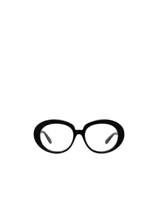 Loewe White Curvy Round Frame Glasses
