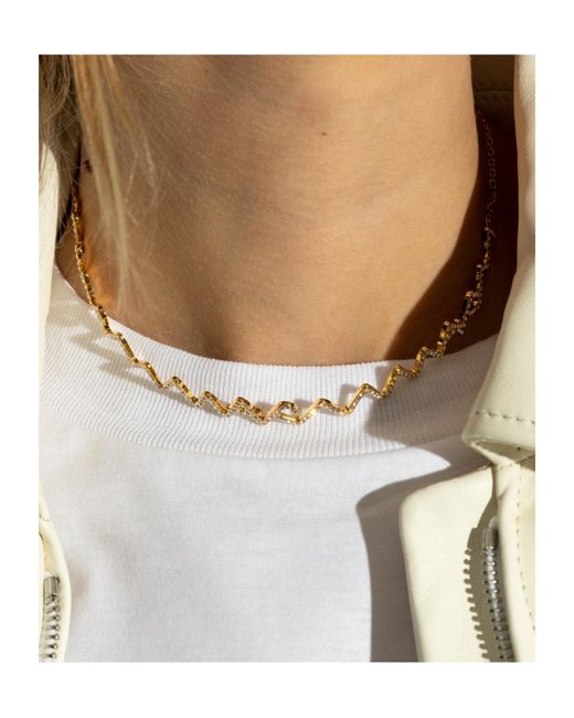 Marni White Logo Choker Necklace