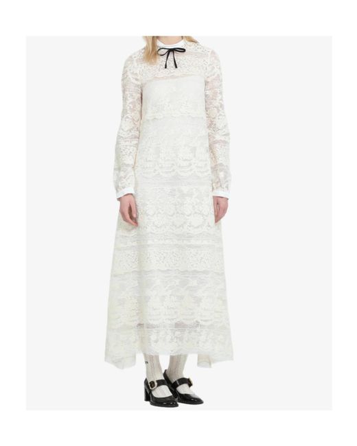 N°21 White Lace-Bow Maxi Dress