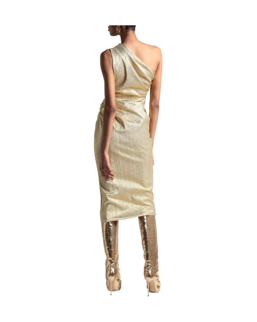 Dolce & Gabbana Natural Solid-Color One-Shoulder Dress