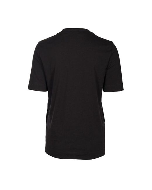 Moschino Black Logo Flower Embroidery T-Shirt