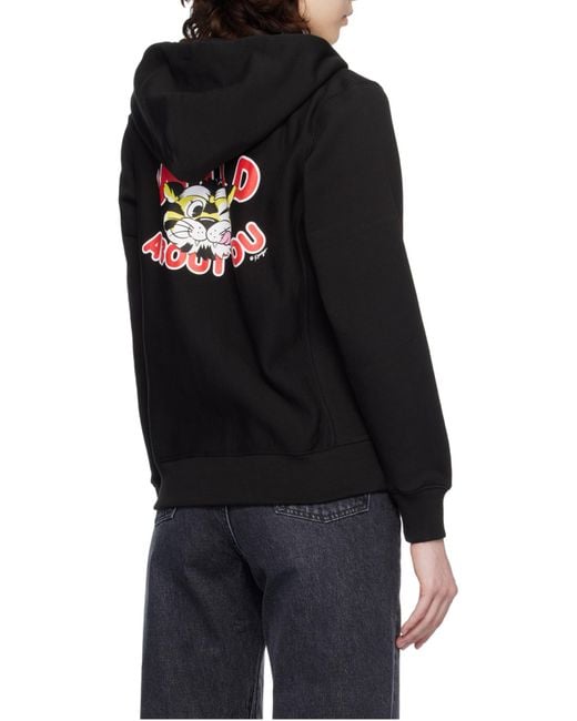 KENZO Black Wild Tiger' Zip Up Hoodie