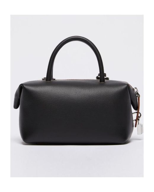 Max Mara Black Small Natural Leather Bowler Bag