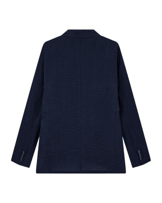 Giorgio Armani Blue Textured Single-Breasted Blazer for men