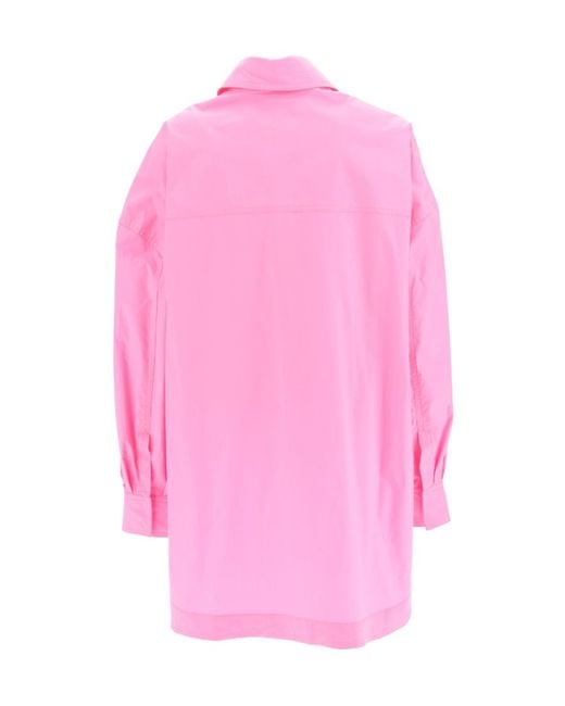 The Attico Pink The Elaine Buttoned Long-Sleeved Shirt
