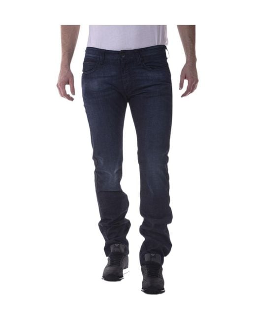 Armani Collezioni Blue Cotton Jeans for men