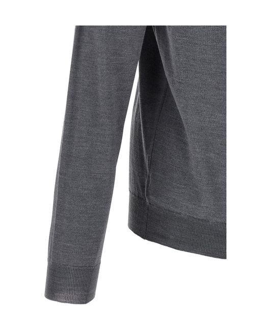 Zanone Gray Flexwool Crew Neck Knitwear for men