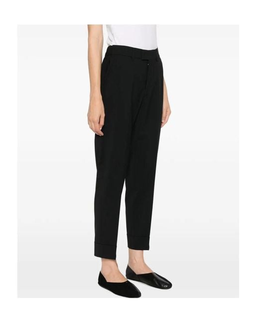 Berwich Black Turn-Up Cuff Trousers