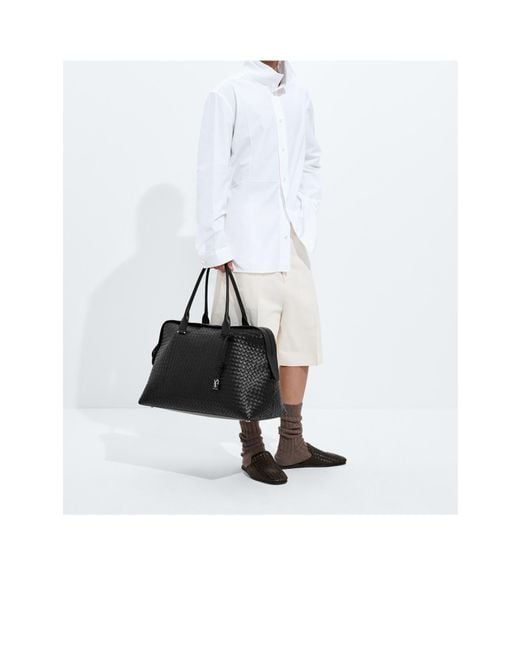 Bottega Veneta Black Vaporetto Intrecciato Tote Bag for men