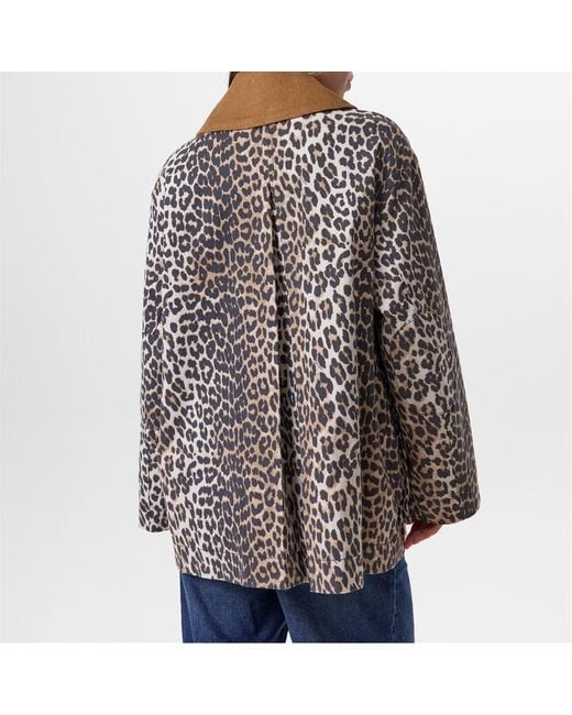 Ganni Multicolor Leopard Print Casual Jacket