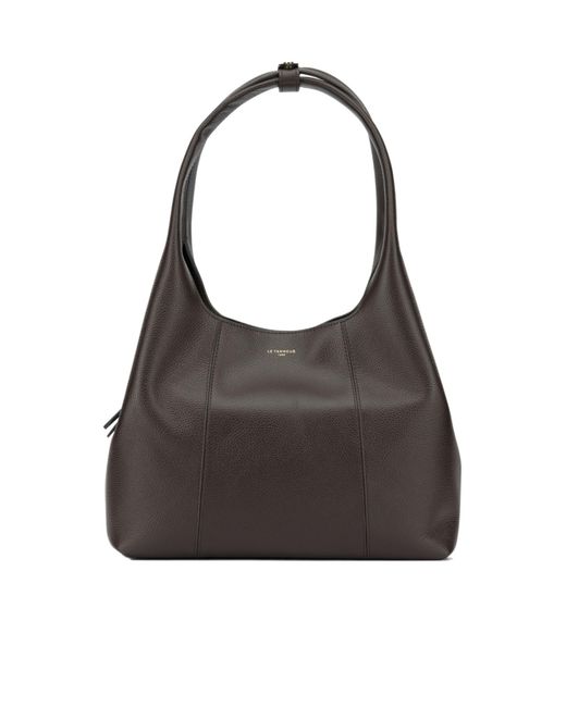 Le Tanneur Brown Pleated Hobo Shoulder Bag