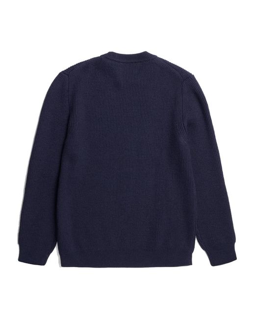 Norse Projects Blue Wool Blend Crew Neck Sweater for men