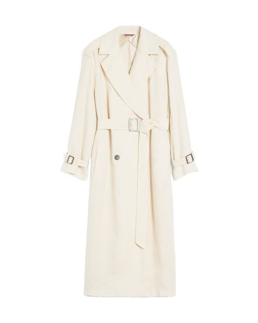 Max Mara White Studio Vieste Double-Breasted Belted Coat