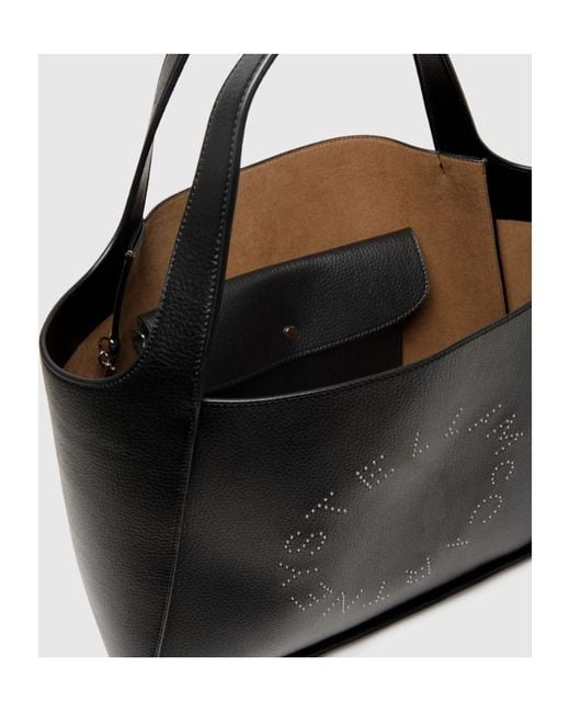 Stella McCartney Black Logo-Detail Tote Bag