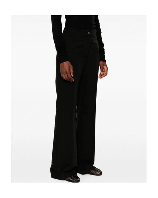 Pinko Black Plain-Coloured Palazzo Trousers