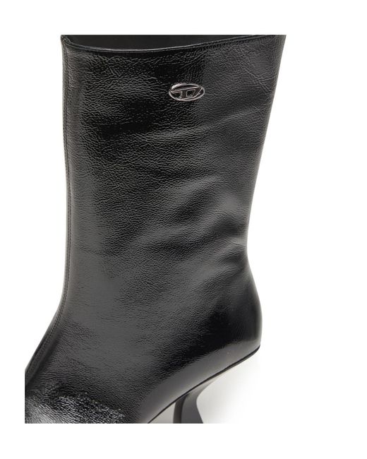 DIESEL Black 75Mm D-Amber Square-Toe Sculptural-Heel Boots