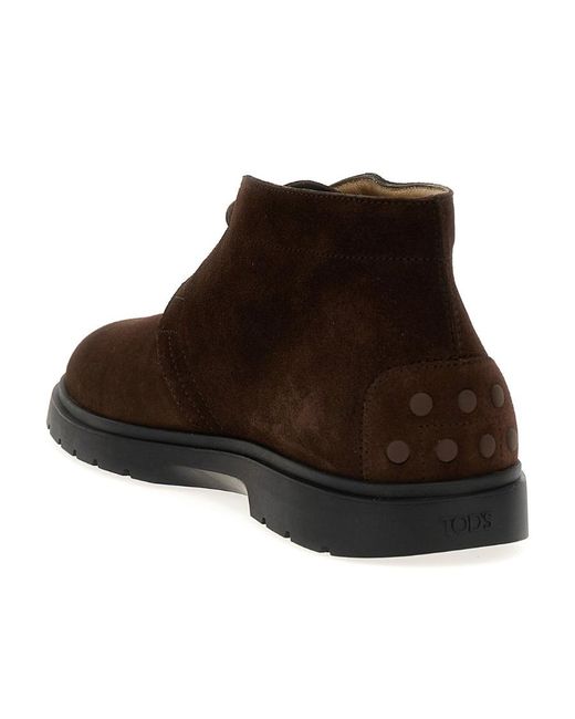 Tod's Brown Round-Headed Boots for men
