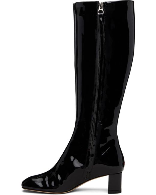 Aeyde Black 50Mm Marty Patent Calf Leather Knee-High Boots