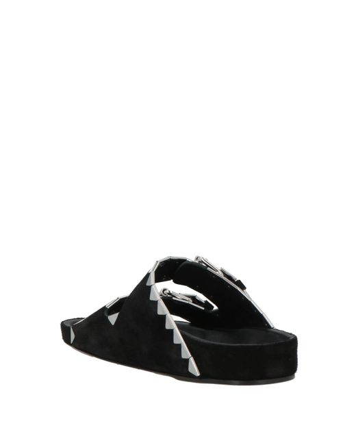 Isabel Marant Black Spliced Leather Minimalist Sandals