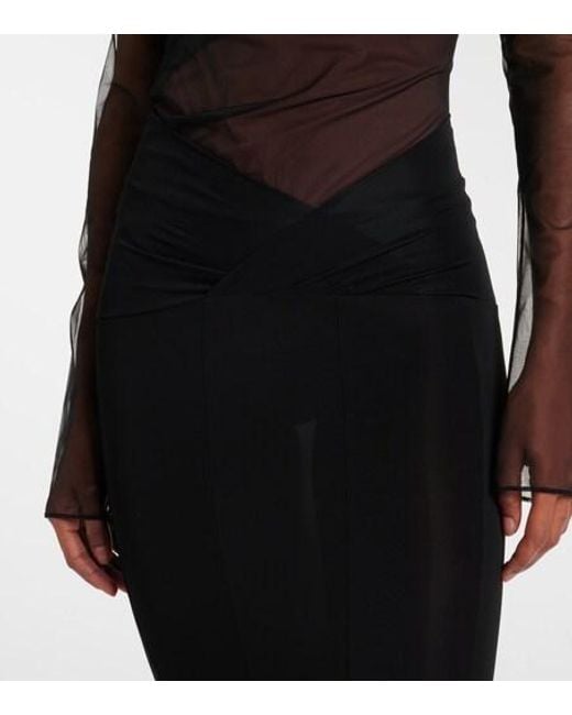 Nensi Dojaka Black Zoe Flared Maxi Skirt