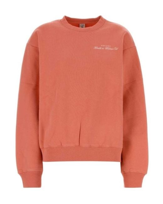 Sporty & Rich Orange Health Wellness Club Sweatshirt