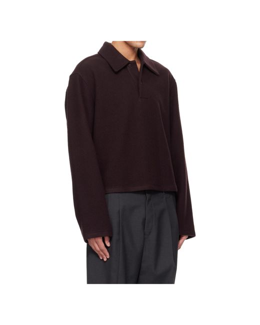 Rier Purple Wool Collared Polo Shirt for men