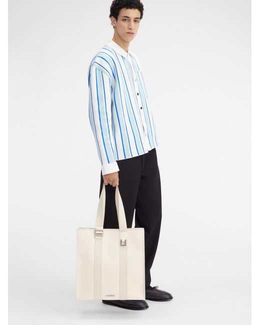 Jacquemus White Le Cabas Cuerda Logo Plaque Tote Bag for men
