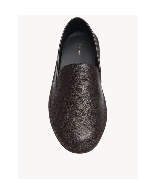 The Row Brown Round-Head Flat Shoes