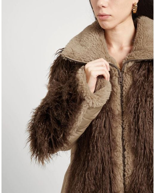 DIESEL Brown Two-Tone Teddy Fleece Coat