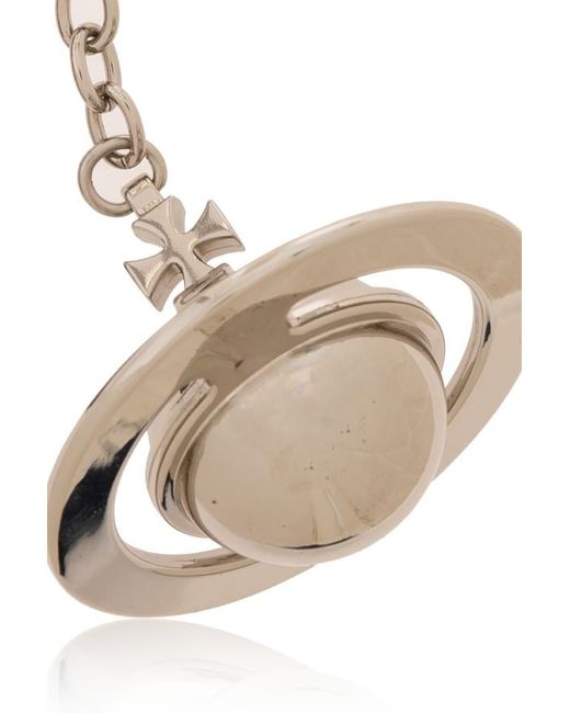 Vivienne Westwood White 3D Orb Keyring for men