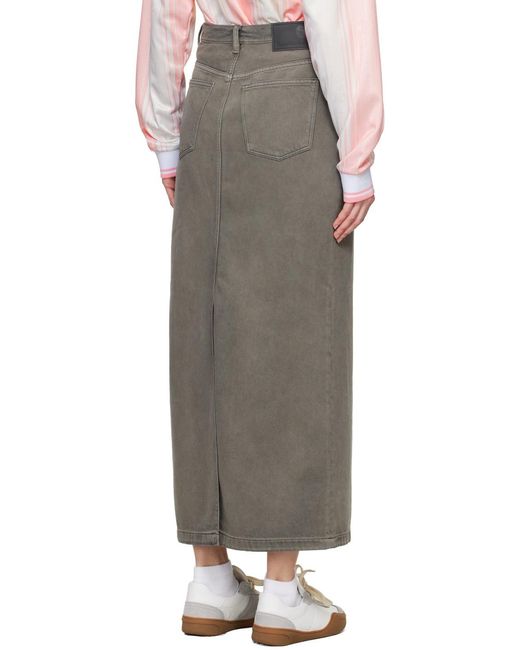 Acne Gray Denim Midi Skirt
