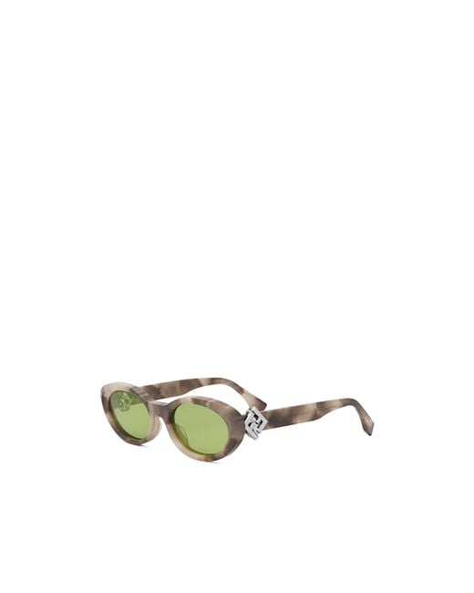 Fendi Green Eyewear Oval Frame Sunglasses