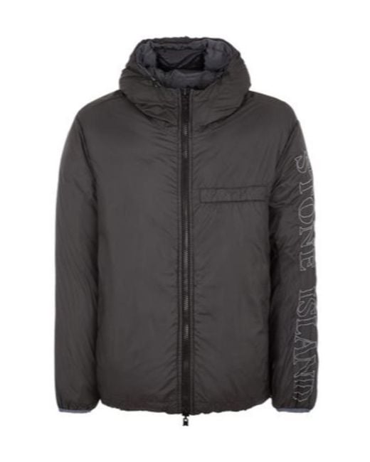 Stone Island Gray Compass-Patch Padded Jacket for men