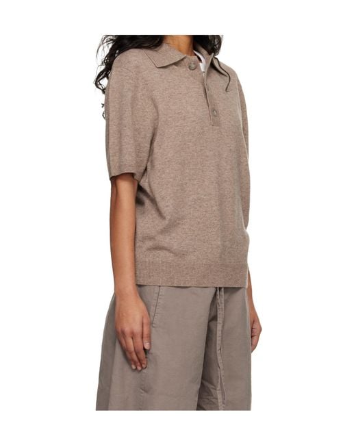 Entire studios Brown Short Sleeve Knit Polo