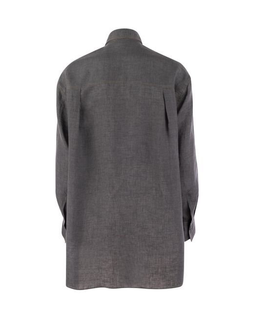 Brunello Cucinelli Gray Lightweight Button-Up Shirt