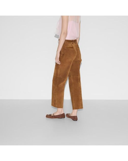 Gucci Brown Horsebit Cropped Pants