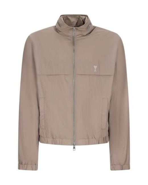 AMI Brown Ami Ami De Coeur Pocket Windbreaker for men