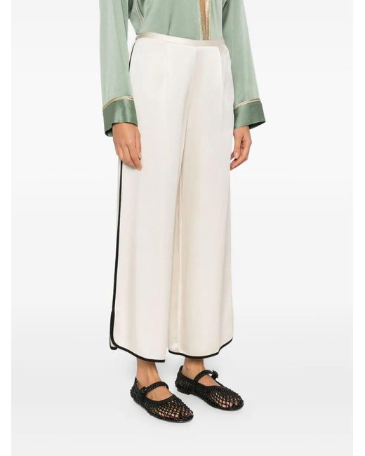 Forte_forte White Contrast-Trim Trousers