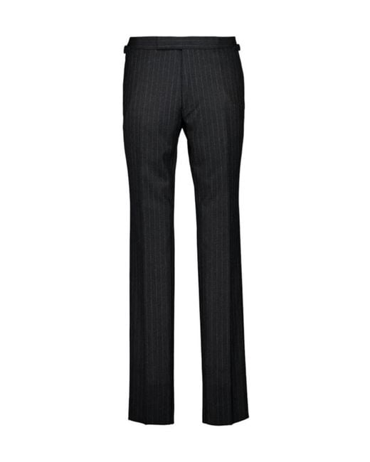 Tom Ford Black Pinstripe Tailored Trousers for men